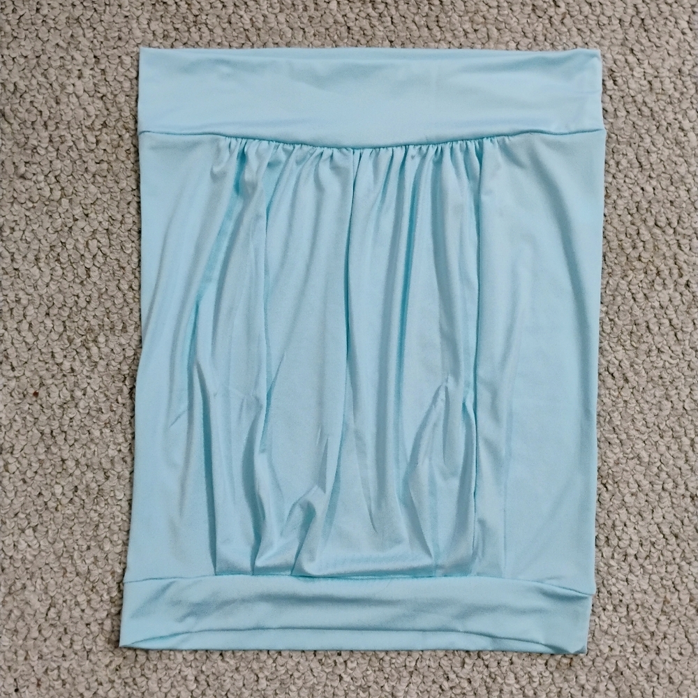 Light Blue Strapless Top - Picture 3 of 6